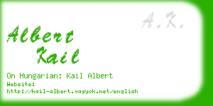 albert kail business card